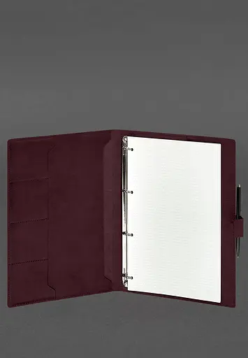 Шкіряний блокнот А4 (софт-бук) 9.2 бордовий Crazy Horse - фото 3