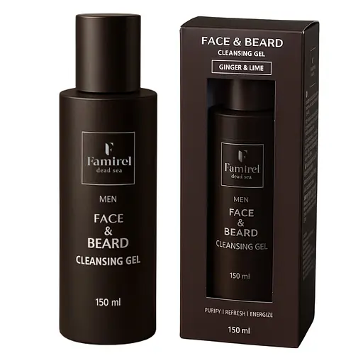 Очищающий гель для лица и бороды Famirel Men Имбирь и Лайм, 150 мл