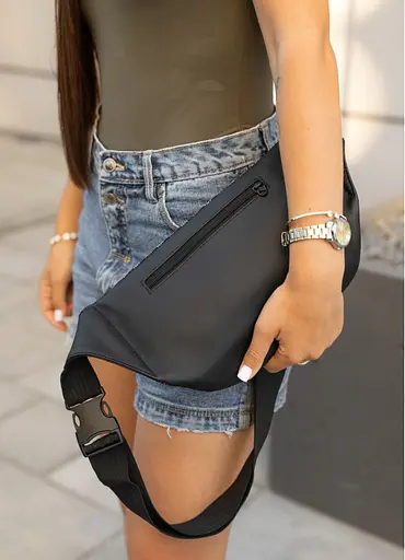 Большая женская сумка на пояс бананка Sambag Tirso Max черная принт 38 × 17 × 6 см (80341148) - фото 4