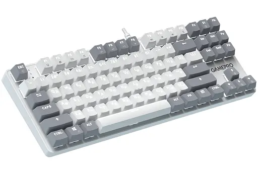 Клавіатура ігрова механічна GamePro MK-110-W USB Hot-Swap Outemu Red Switch White-Gray - фото 3