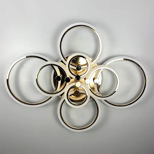 Светодиодная люстра Senta на 8 колец в золотом корпусе Line.F A 2374/8 RGB GD - фото 1