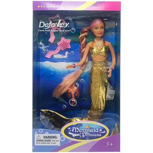 Детская кукла Русалка Bambi 20983 меняет цвет волос Золотистый - фото 1