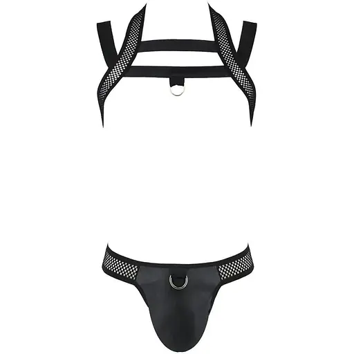 Комплект мужского белья с креплениями Passion 043 Jacob L/XL Black, трусы, шлейки - фото 5