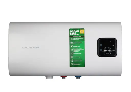 Водонагреватель Ocean UBE-HORIZONTAL 80 Л, 2 кВт, мокрый ТЭН, горизонтальный, прямоугольный, белый (RZF80D-4 ET+WT) - фото 1