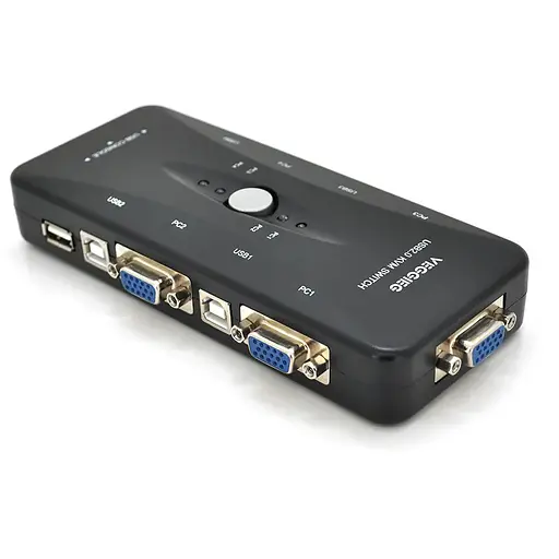 4-портовий KVM свіч VEGGIEG K401, перемикач USB, Grey, Blister-Box