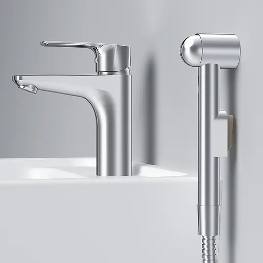 Змішувач для раковини з гігієнічним душем AM.PM Gem (F90E03000) - фото 5