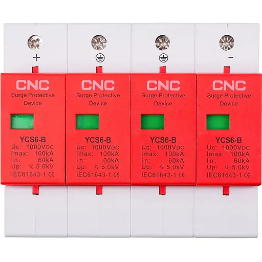 Обмежувач імпульсних перенапруг CNC YCS6/4P-B 60-100KA DC1000V DC