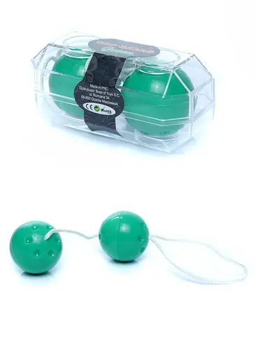 Вагінальні кульки Boss Series Duo Balls, 21 см, зелений