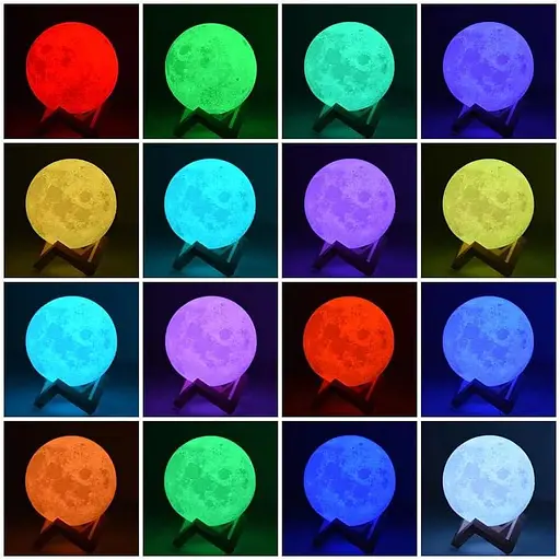 Світлодіодний нічник місяць Tigtak 16 кольорів з налаштуванням часу очікування Touch з пультом Д/К - фото 3