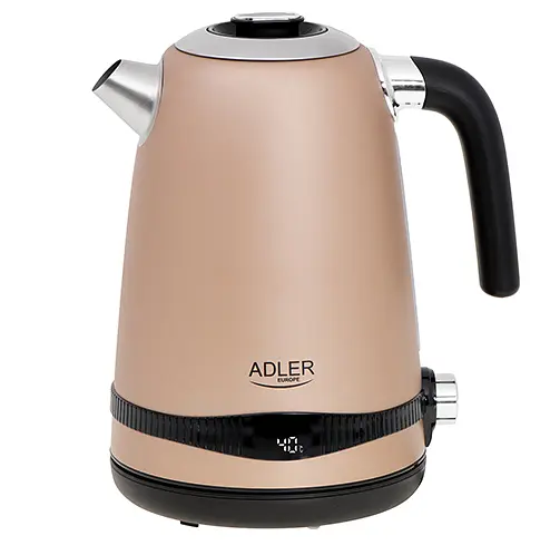 Электрочайник Adler AD 1295 стальной 1,7 л с ЖК-дисплеем и контролем температуры - фото 1