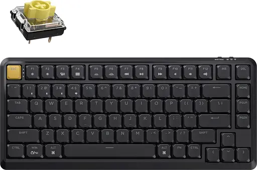 Клавіатура Keychron J1 82Key K pro Banana WL/BT/USB-A QMK Hot-swap EN/UKR RGB Black (J1-H4-UA) - фото 1
