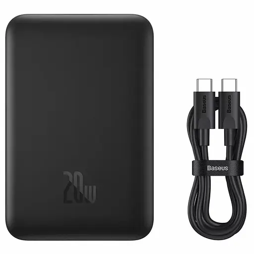 Портативний ЗП Power Bank Baseus Magnetic Mini 20W c БЗП 10000 mAh (PPCX070001) Black - фото 3