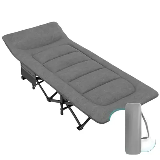 Раскладушка туристическая EasyFit CozyCamp + чехол (EF-2850-GY) - фото 1