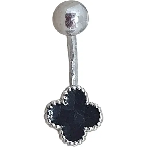 Срібна сережка для пірсингу Астор пупка з емаллю. 9182766Р