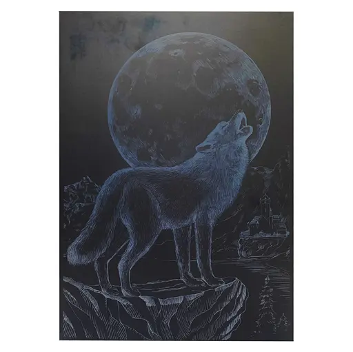 Гравюра А4 "Волк" ГрА4-9с эконом вариант в пакете 29,7х21 см