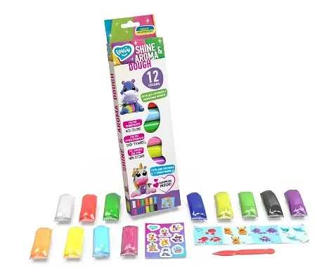 Набор для лепки с тестом, 12 цветов Shine and Aroma, TM Lovin