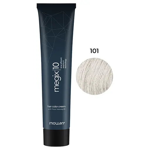 Фарба для волосся з низьким вмістом аміаку Megix10 Mowan 101 ультра світлий попелястий блонд 100 мл - фото 1