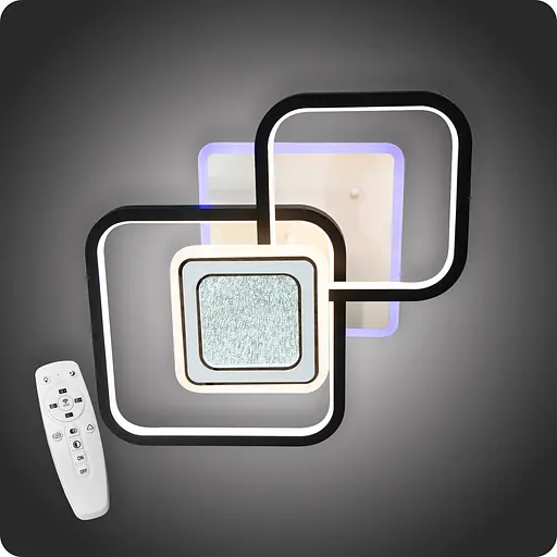 Люстра світлодіодна 517 Dlight 3color з пультом 80Вт Чорний (01891) - фото 1