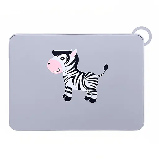 Дитячий силіконовий килимок під тарілку 30х40 см, A-plus сірий 84467 - фото 1