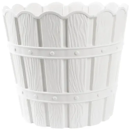 Горщик для квітів Violet House 1048 Bamboo White з дренажем 7 л (1048 BAMBOO WHITE 7 л.) - фото 1