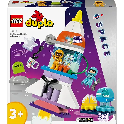 Уценка. Конструктор LEGO DUPLO Приключения на космическом шаттле 3-в-1 58 деталей (10422)