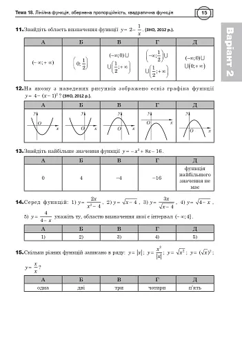Математика. НМТ. Комплексне видання. Частина ІІ. Алгебра і початки аналізу. ЗНО і НМТ. 2026 - фото 14