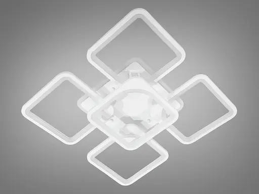 Современная лед люстра с пультом, диммером, подсветкой, 150Вт, белая люстра. - фото 4