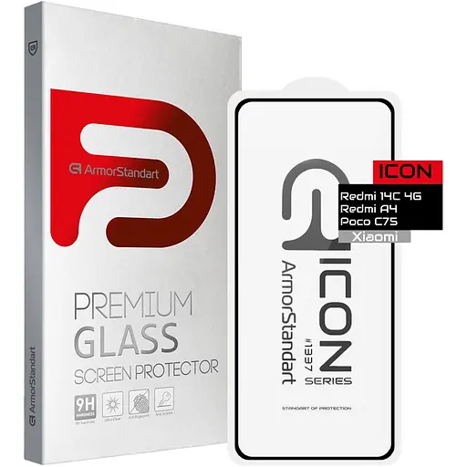 Защитное стекло ArmorStandart Full Glue Pro Glass для Xiaomi Redmi 14C 4G/ Redmi A4/ Redmi A5 / Poco C75 / C71 Black (ARM79329) [148942]