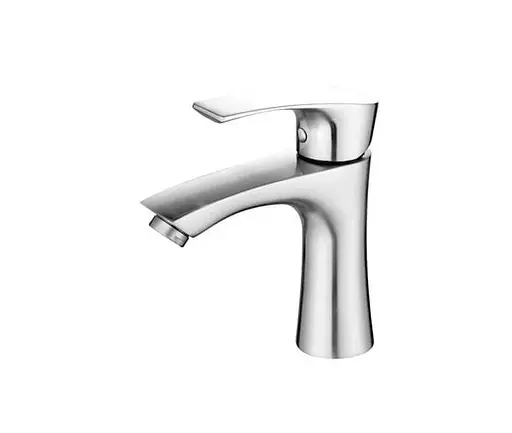 Змішувач для умивальника литий гусак Ø35 Wezer INX1B-07 1/10 Никель - фото 2