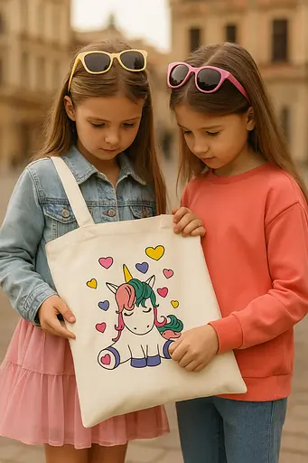 Набір екосумка-розмальовка „Юнікорн“ бавовна 220 г/м2 38х42см ROSA Talent [CD]