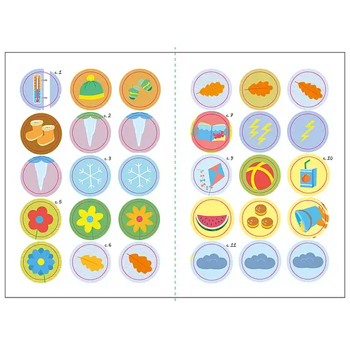 Книга з наклейками Малюк Киць-Киць "Погода" 1841005, 12 сторінок - фото 4