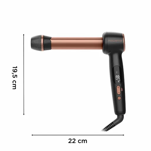 Стайлер Rowenta Twist Curl, автоматический, температурных режимов 4, 150C–210С, керамика, перчатка и термоподкладка, черно-золотой - фото 3