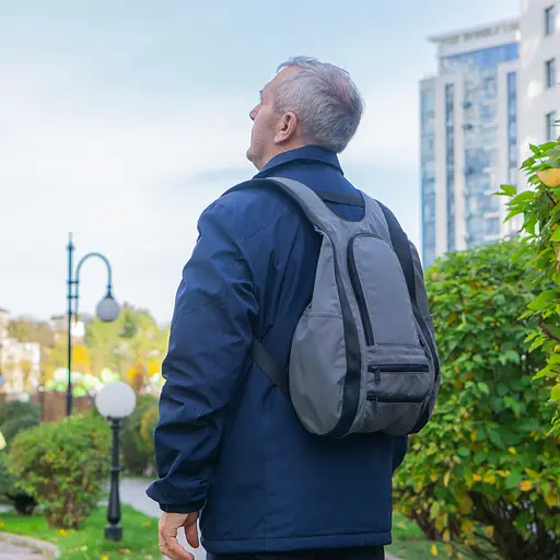 Рюкзак-антивор OOLOO Капля 45х27х14 см, темно-серый 657/497 - фото 8