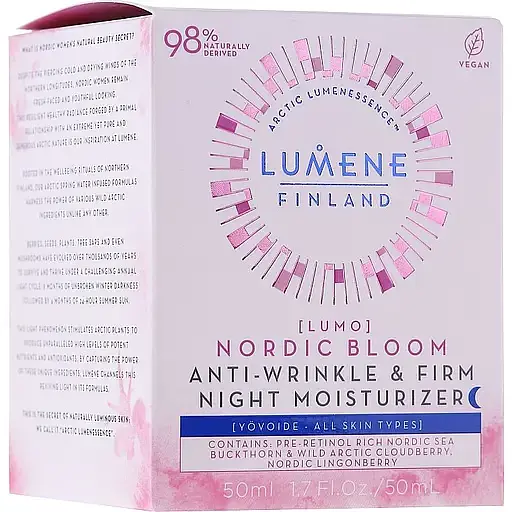 Крем для лица Lumene Lumo Nordic Bloom Anti-wrinkle & Firm Night Moisturizer ночной против морщин для эластичности кожи 50 мл - фото 2