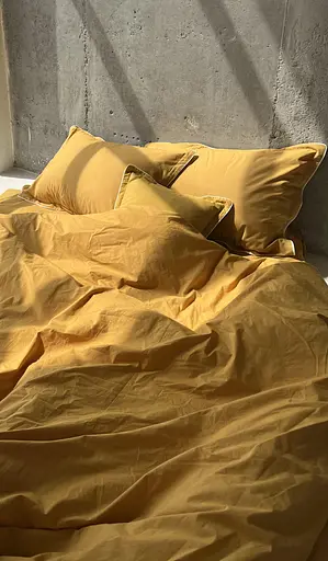 Комплект постільної білизни полуторний 155х215 см варена бавовна White Dream Охра (2006/2) - фото 2