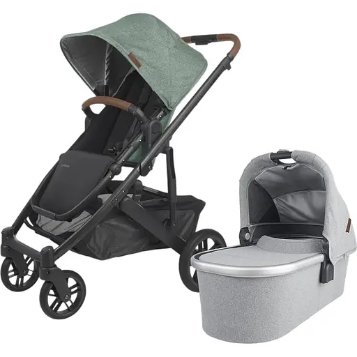 Прогулянкова коляска Uppababy Cruz V2 - GWEN + люлька Uppababy Carrycot-Stella Grey Brushed Melange Silver Frame - фото 1