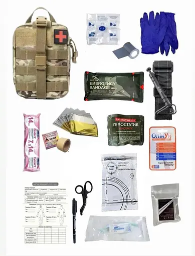 Аптечка укомплектованная №9 в подсумке с быстрым сбросом - фото 1
