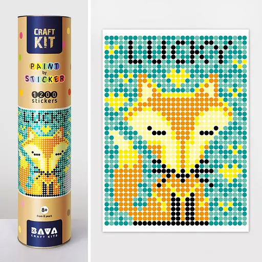 Картина за номерами стікерами в тубусі "Лисичка", 33х48см, 1200 стікерів. 1838 - фото 1