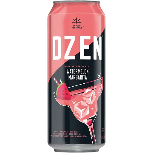 Слабоалкогольний напій Dzen зі смаком коктейлю Кавунова Маргарита 7% 0.5 л з/б
