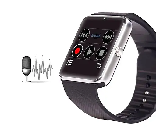 Смарт-часы GT08 с камерой и Sim картой Silver Black (16147) - фото 2