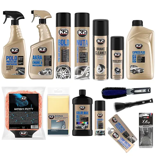Универсальный набор для авто K2 с профессиональной автохимией (15 ед.)(na_157) - фото 1