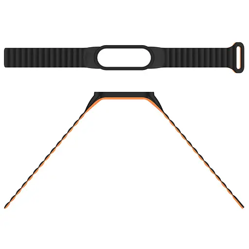 Ремінець Dual-color Magnetic для Xiaomi Mi Band 7/6/5/4/3 Black / Orange - фото 4