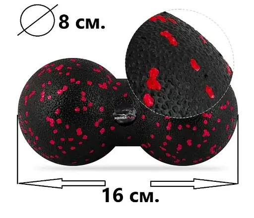 Набір для масажу та йоги PowerPlay PP_4096 (Ролик 33*14 + 2-ва мячі) Black + гумка 11 кг (PP_4096_Black) - фото 7