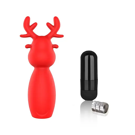 Вибратор для клитора Erospace Sweet Play Mini Reindeer Vibrator A10 8.8 см красный - фото 4