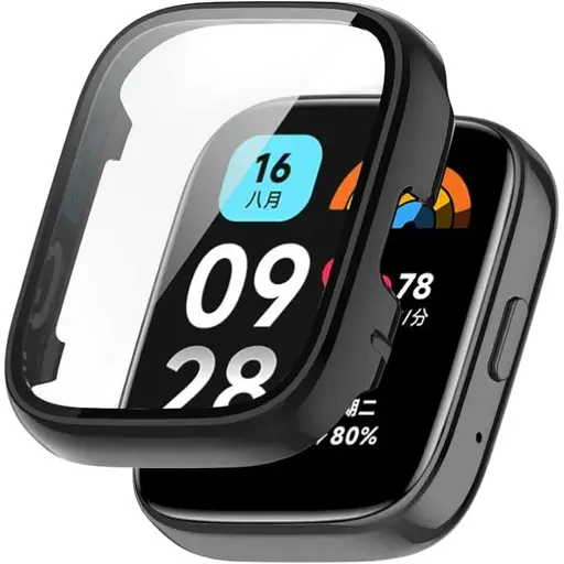 Чехол-накладка DK Пластик Gloss Glass Full Cover для Xiaomi Redmi Watch 3 Active / 3 Lite (black)