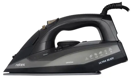 Гладильный утюг Rotex RIC40-C Ultra Glide Керамическое покрытие 2600Вт Резервуар для воды 380мл Черный - фото 3