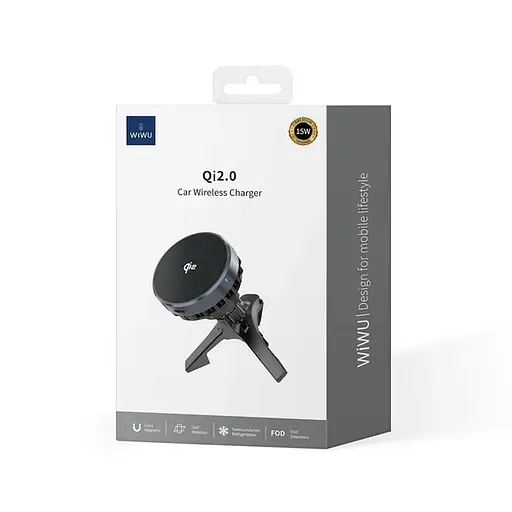Холдер тримач + бездротове зарядне Wiwu CH-319 Qi2.0 Car Wireless Charger - фото 4