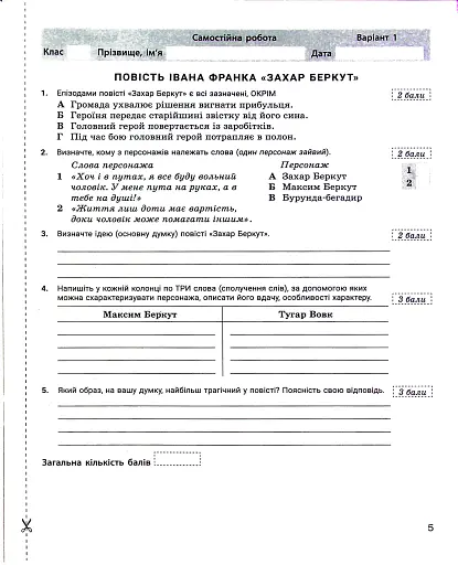 Українська література. 7 клас. Контроль результатів навчання - фото 4