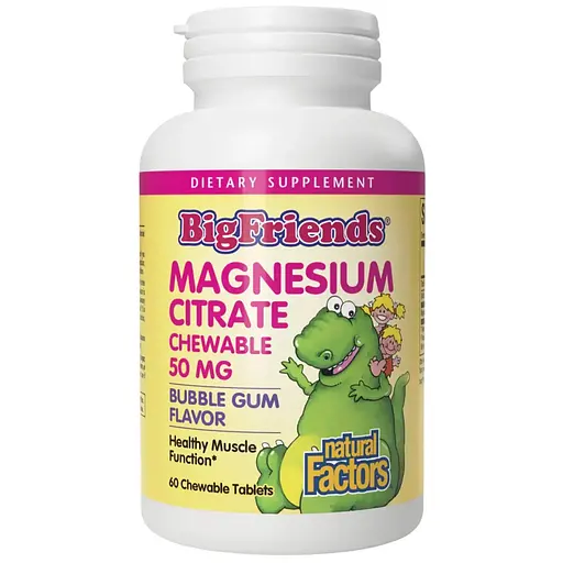 Магній 50 мг Natural Factors Kid's Magnesium Citrate 60 жувальних таблеток
