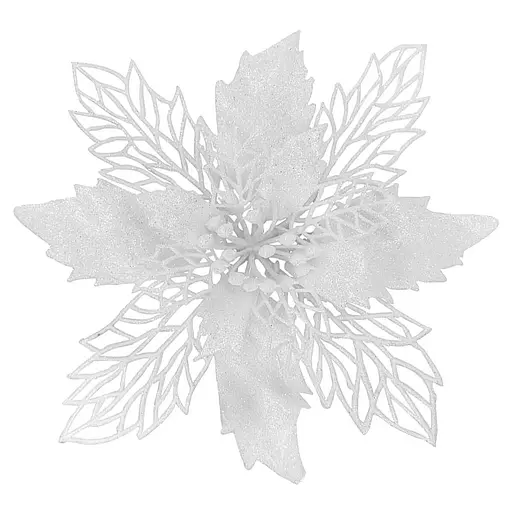 Елочная игрушка MIS LT Цветок Рождественник 17х17х4 см белый - фото 1